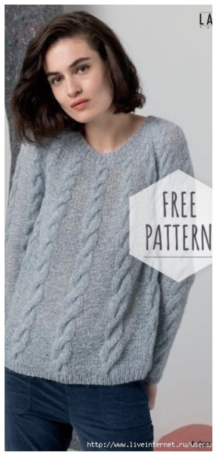 RAGLAN SWEATER WITH KNITTING NEEDLES