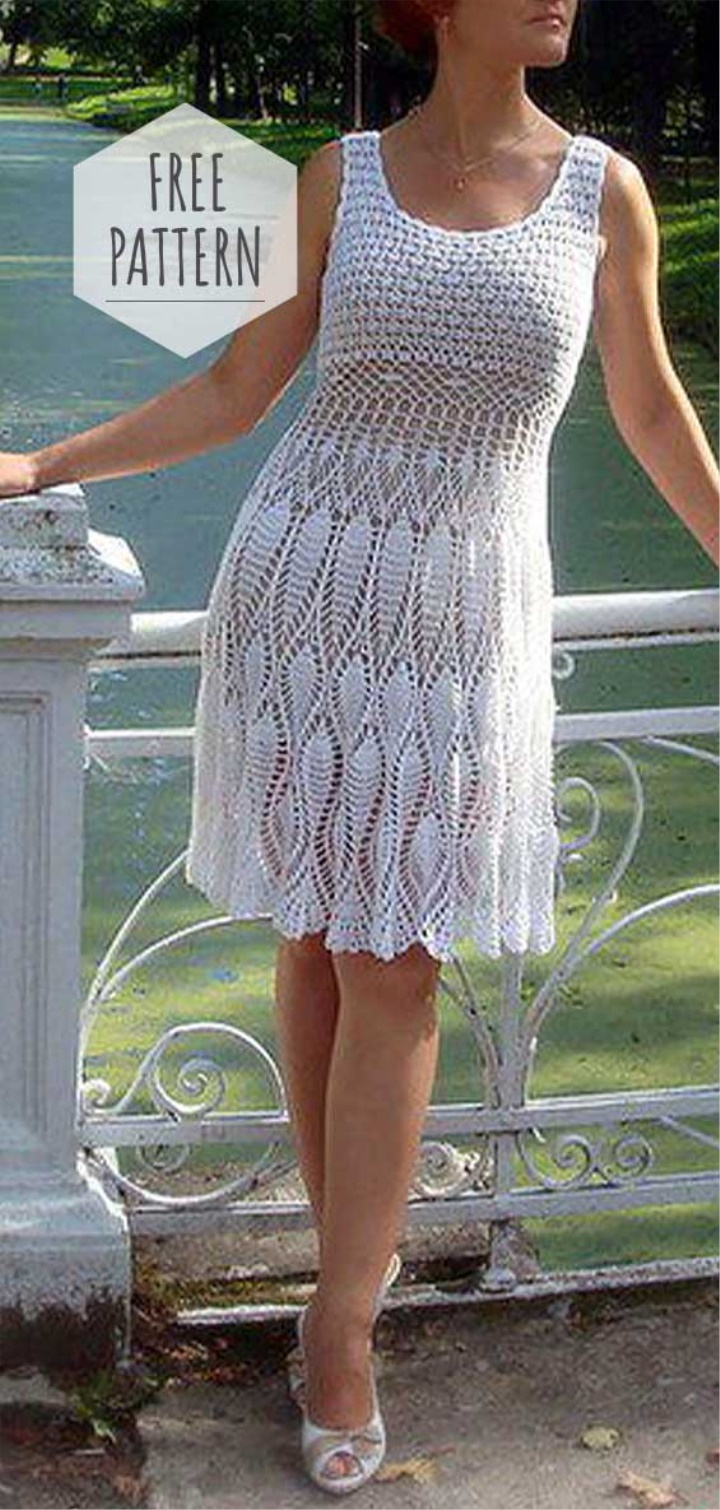 Summer Crochet Dress Women Pattern/white Beach Dress Crochet  Pattern/knee-length Lace Dress/instant PDF Download -  Canada