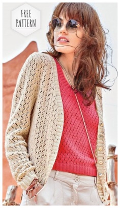 LACE DOUBLE CREAM JACKET AND CORAL TOP