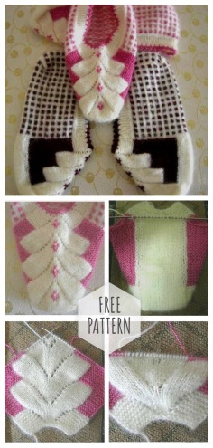 Two colored slippers free pattern