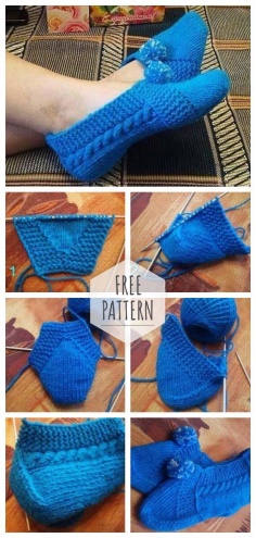 Knit slippers without seams