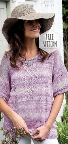 Chain Patterned Sweater Free Pattern