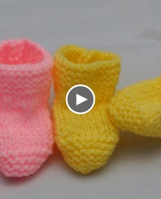 0-3 Month Booties  Beginners Knitted Version 2