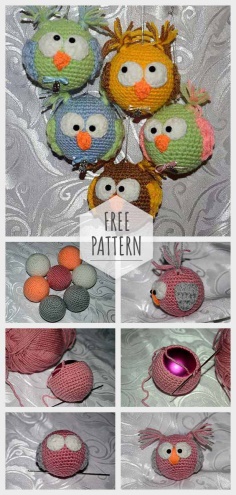 Knitting Funny Owl Face Toy