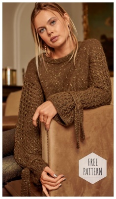 Fitted jumper with lace sleeves free pattern