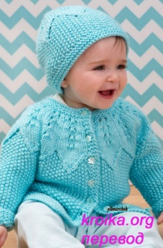 KNITTED HAT AND BLOUSE FOR BABY LACE BABY