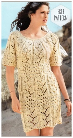 The openwork dress is made from bulk cotton yarn
