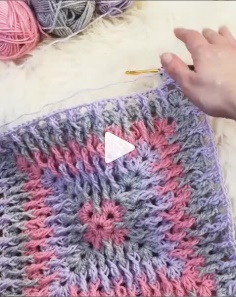 How to knit the mosaic granny square video tutorial