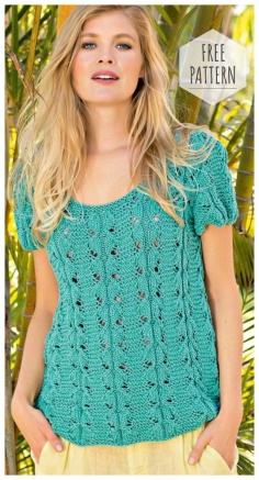 Emerald short-sleeved sweater free pattern