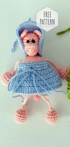 Crochet Keychain Piggy Pattern