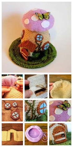 Crochet Mushroom House