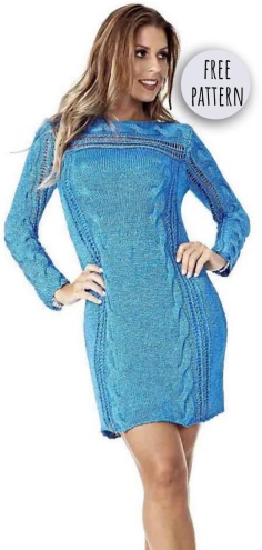 Crochet Blue Dress Free Pattern