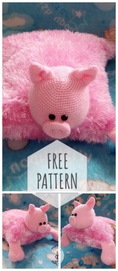 Pink Pillow Pig For Baby