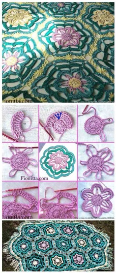 BEDSPREAD  LOTUS HOOK MASTER CLASS IN THE PHOTO