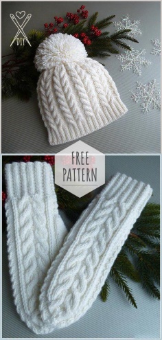 Knitting Winter White Set Free Pattern