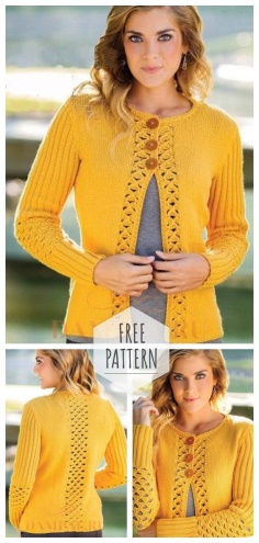 Yellow cardigan Featurette free pattern