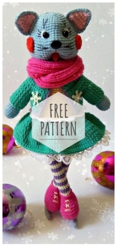 Crochet kitty skating free pattern