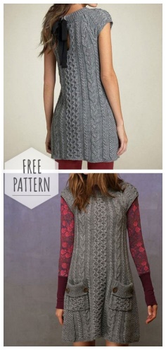 Gray dress tunic pearl pattern with pockets