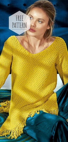 Knitted Yellow Blouse Free Pattern