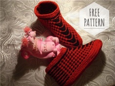 Slippers boots free pattern