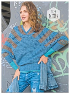  PULLOVER WITH BAT SLEEVES CROCHETED