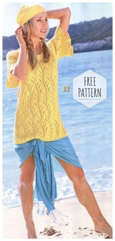 Yellow pullover crochet free pattern