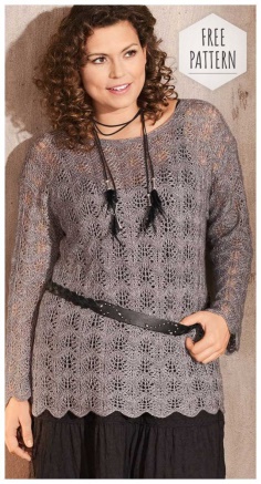 Long-sleeved lace sweater free pattern