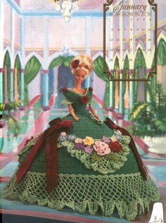 GREEN DRESS WITH ROSES FOR BARBIE