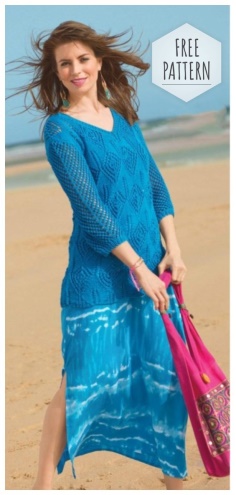 EXTENDED TURQUOISE PULLOVER FREE PATTERN