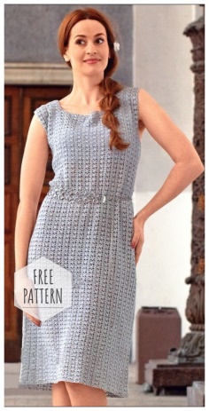 Summer dress in silver free pattern