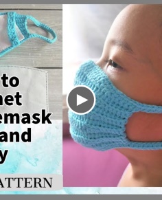 How to crochet kids facemask with replacement filter breathable fast and easy English pattern