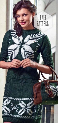 Knitting Leaf Patterned Tunic