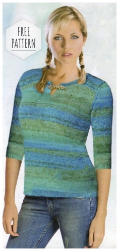 Spring pullover with a slit free pattern