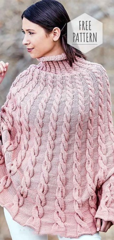 Knit Poncho Top Free Pattern