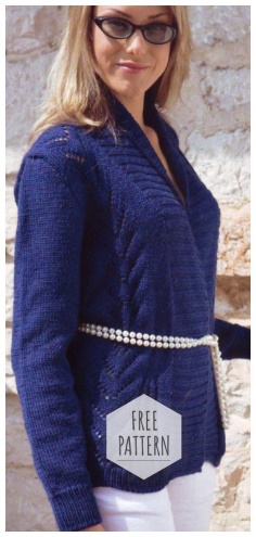 CARDIGAN WITH LACE STRIPES