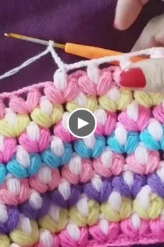 Crochet Rainbow Puff Stitch Video Tutorial