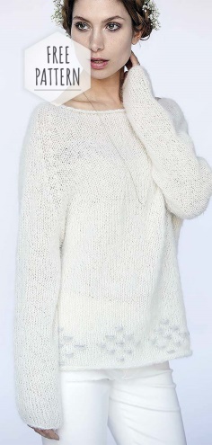 Knitted White Top Free Pattern