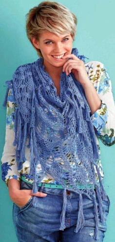 Blue Shawl Crochet Pattern