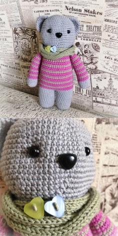 Crochet Toy Bear in the Snore 