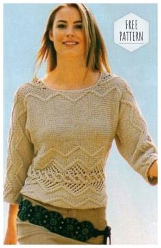 Patterned pullover tied across free pattern
