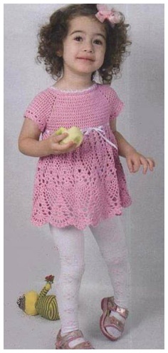 CROCHET OPENWORK DRESS FOR A GIRL OF 3 YEARS