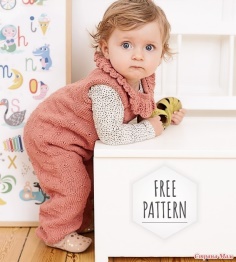 Childrens overalls with a lace collar 