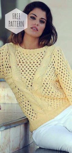 Women Yellow Sweater Free Pattern