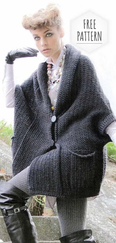 Knitting Poncho Jacket Free Pattern