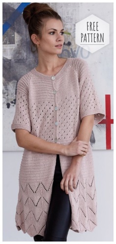 Cardigan with lace pattern