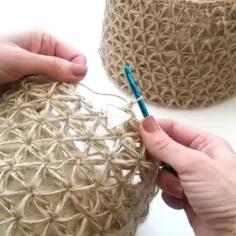 How to knit crochet basket video tutorial