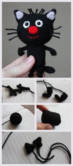 Crochet Toy Black Cat