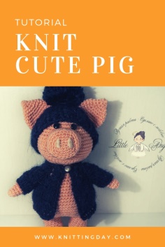 Knit cute crochet pig