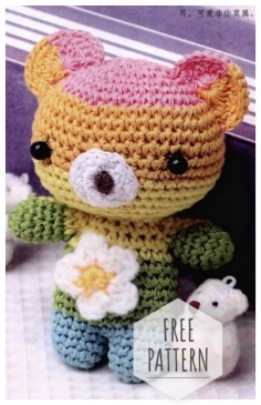 Rainbow bear crochet