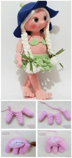 HOW TO CROCHET HANDLES WITH FINGERS FOR DOLLS
